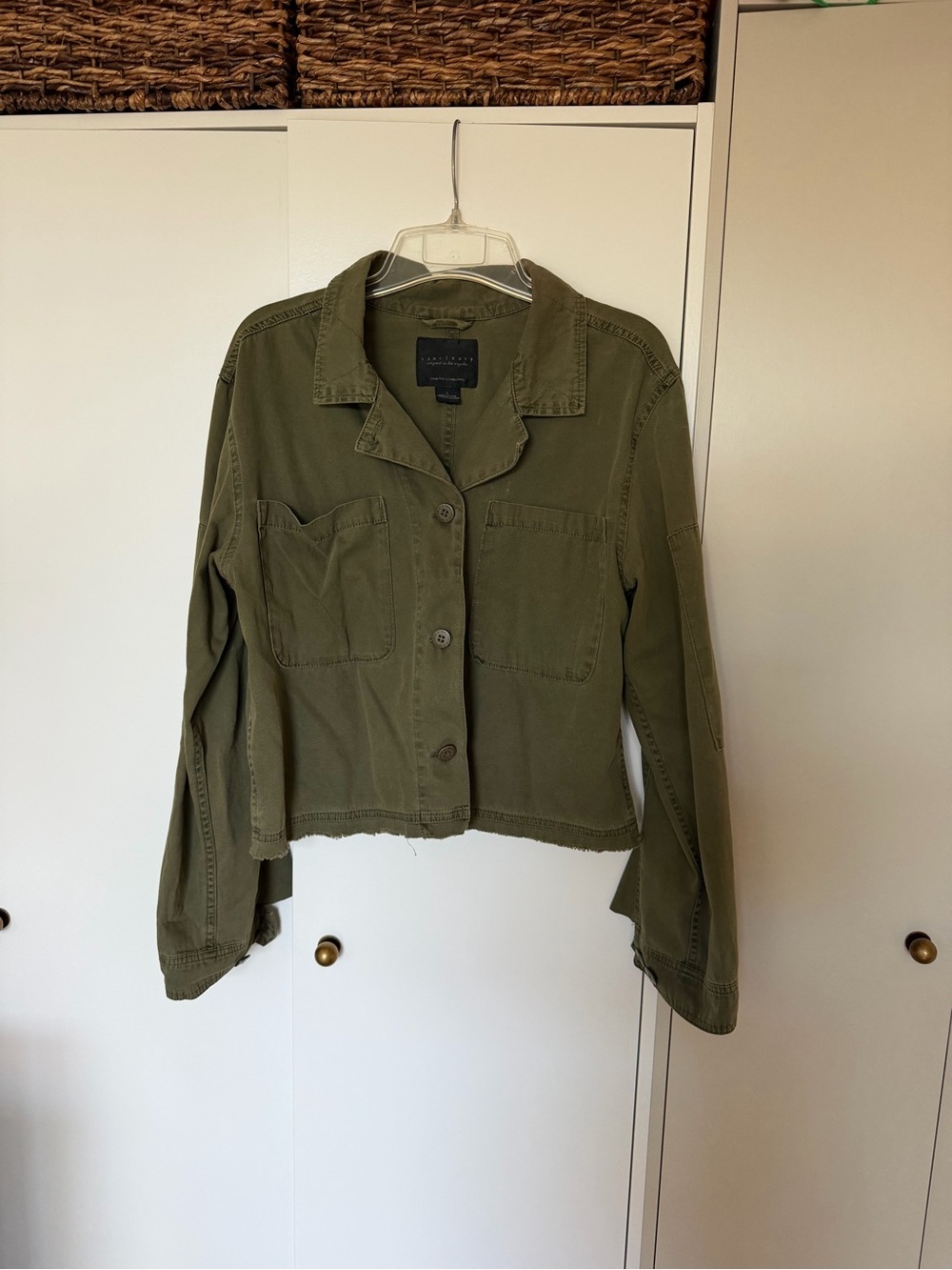 Sanctuary Olive Green Cropped Utility Jacket